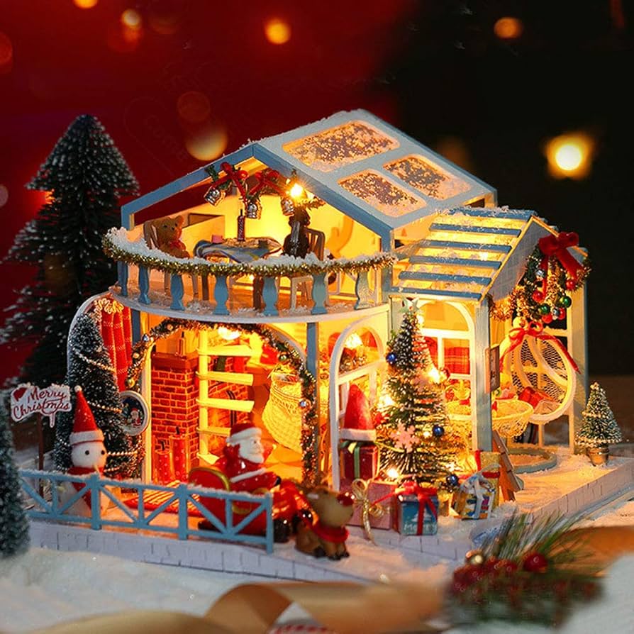 Amazon.com: HEYANG Christmas Snowy Night Miniature Assembled